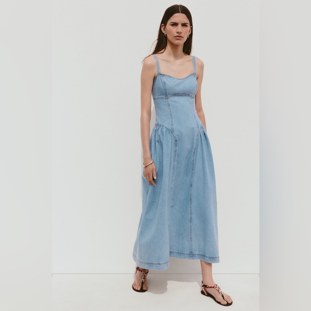 NWT H&M Flared Skirt Denim Dress